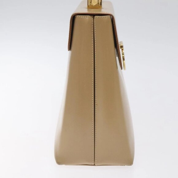 Salvatore Ferragamo Gancini Hand Bag Leather Beige Gold - Picture 4 of 16